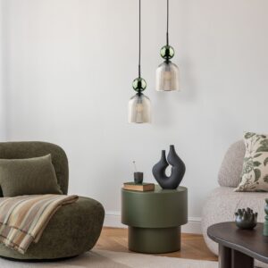 Lampada a sospensione SOPHIA VERDE COGNAC