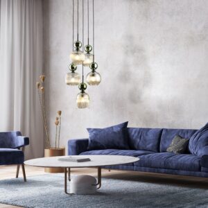 Lampada a sospensione SOPHIA VERDE COGNAC 5