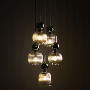 Lampada a sospensione SOPHIA VERDE COGNAC 5