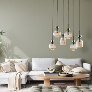 Lampada a sospensione SOPHIA VERDE COGNAC 6