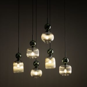 Lampada a sospensione SOPHIA VERDE COGNAC 6