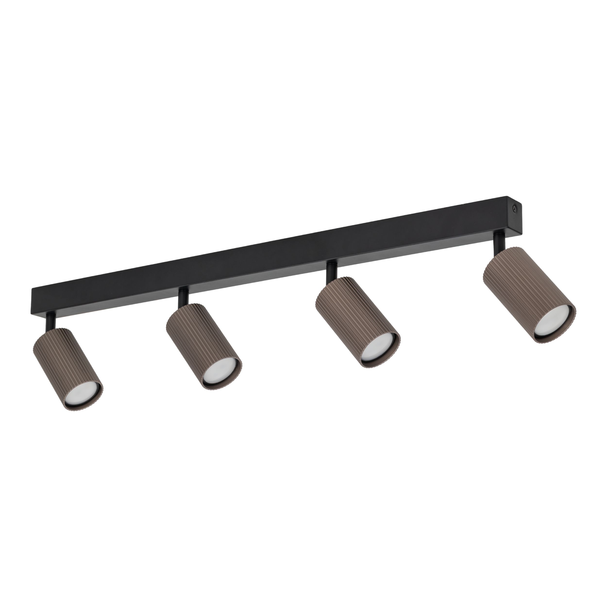 Faretto da soffitto TUNE BROWN 4XGU10 – Illuminazione Straordinaria, Quadrupla Potenza e Design Esclusivo Faretto da soffitto TUNE BROWN 4XGU10 in metallo marrone dal design tubolare moderno ed elegante.