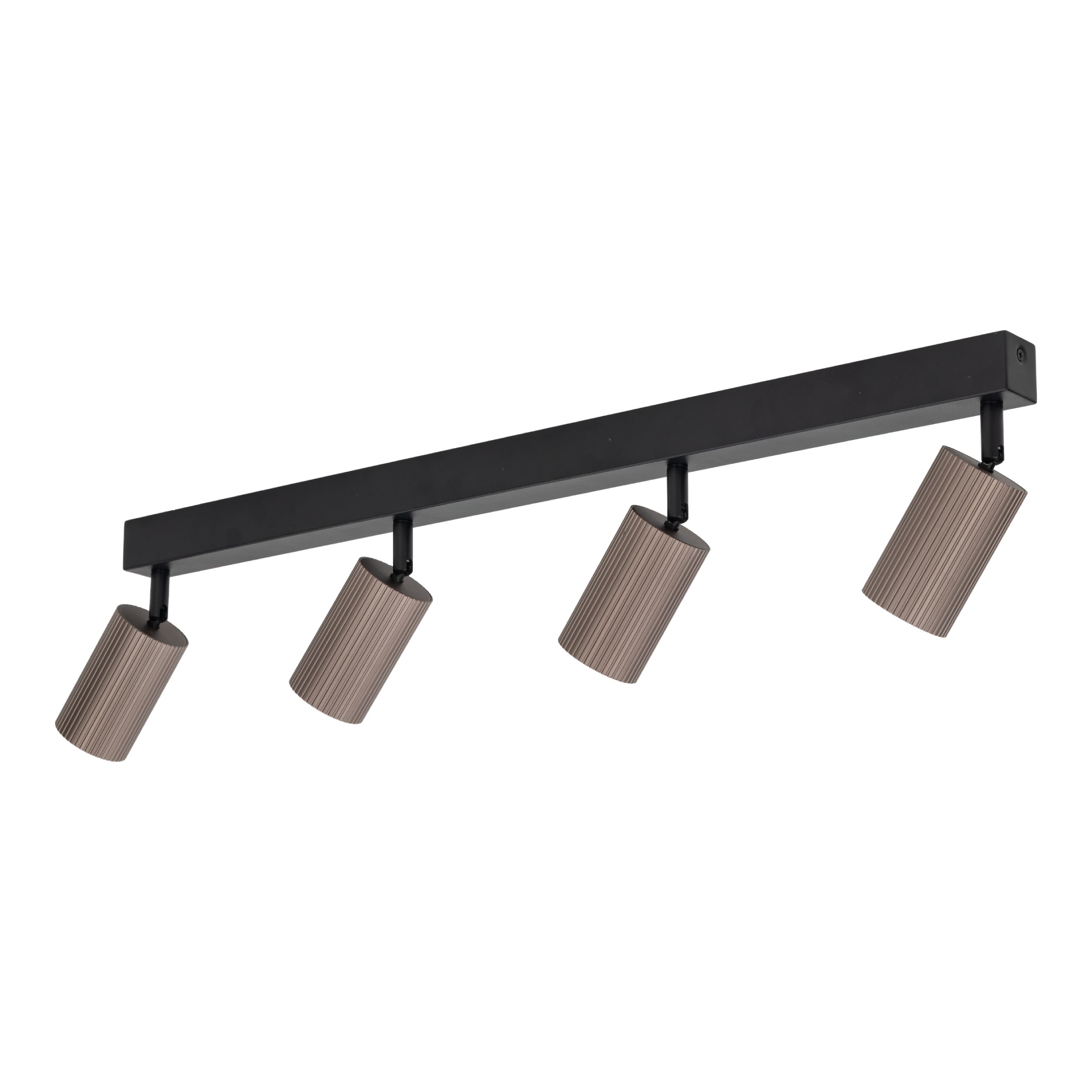 Faretto da soffitto TUNE BROWN 4XGU10 – Illuminazione Straordinaria, Quadrupla Potenza e Design Esclusivo Faretto da soffitto TUNE BROWN 4XGU10 in metallo marrone dal design tubolare moderno ed elegante.